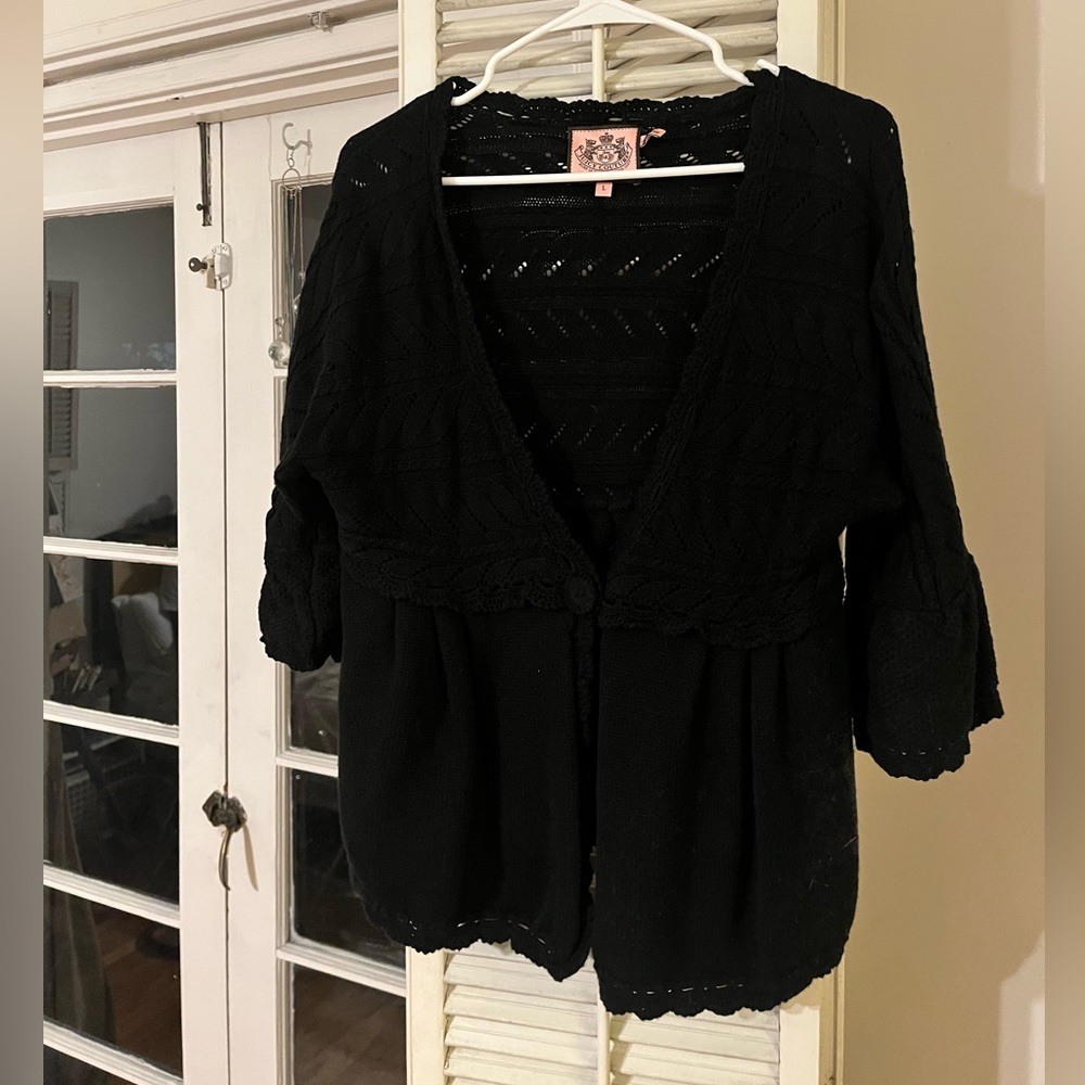 Juicy Couture Botton Front Crochet Top